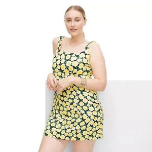 Diane Von Furstenberg Yellow and White Floral Mini Dress